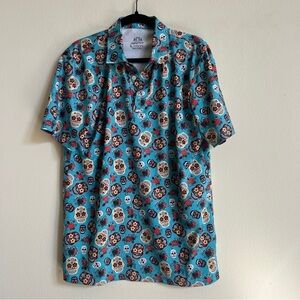 KaiPar Golf Polo Shirt Men's Performance Stretch DÍA DE LOS MUERTOS